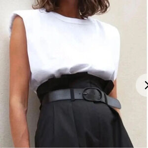 The Frankie Shop | Eva padded Shoulder Muscle Tee Shirt